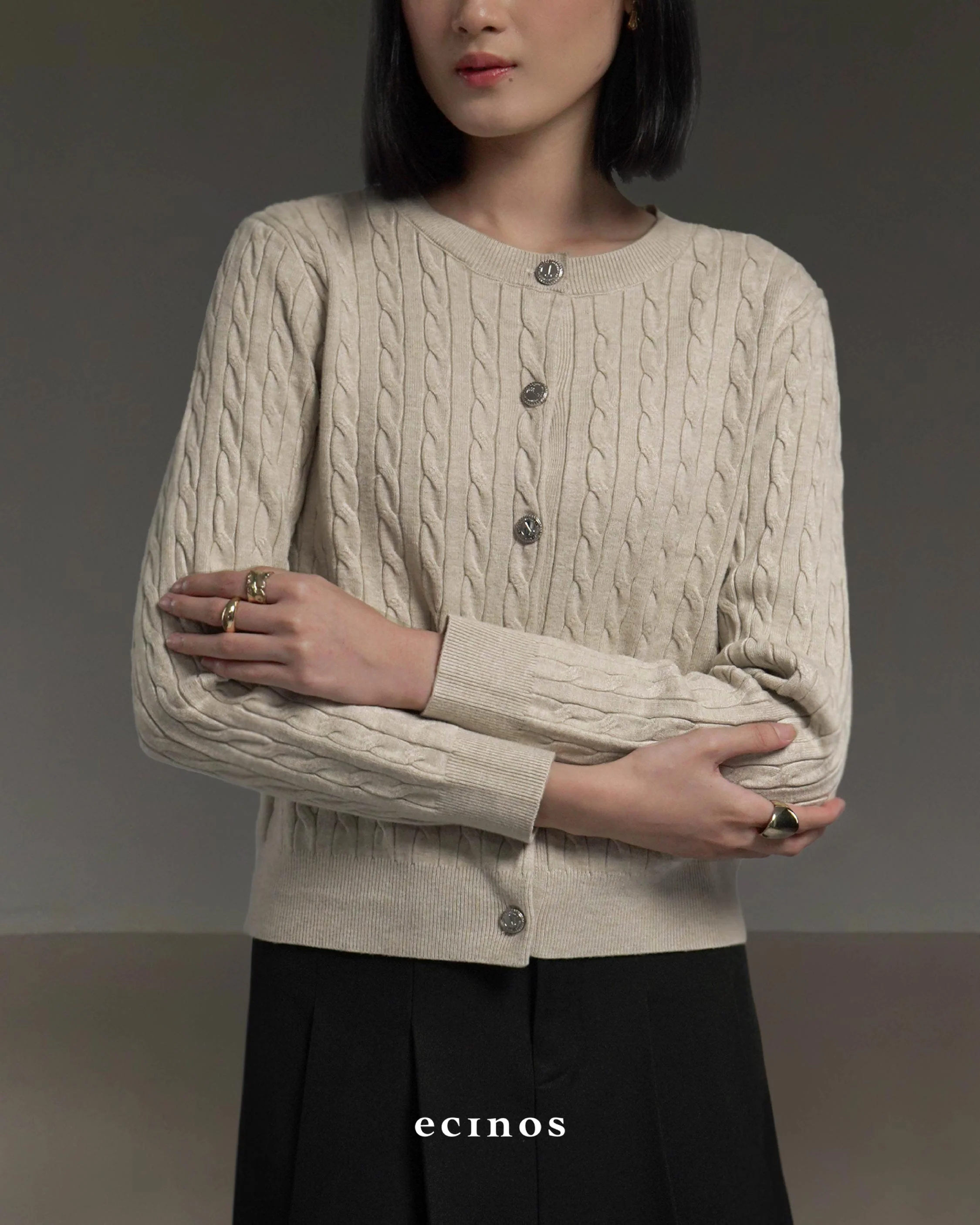 ECINOS - Celie Cable Knit Cardigan - Image 13