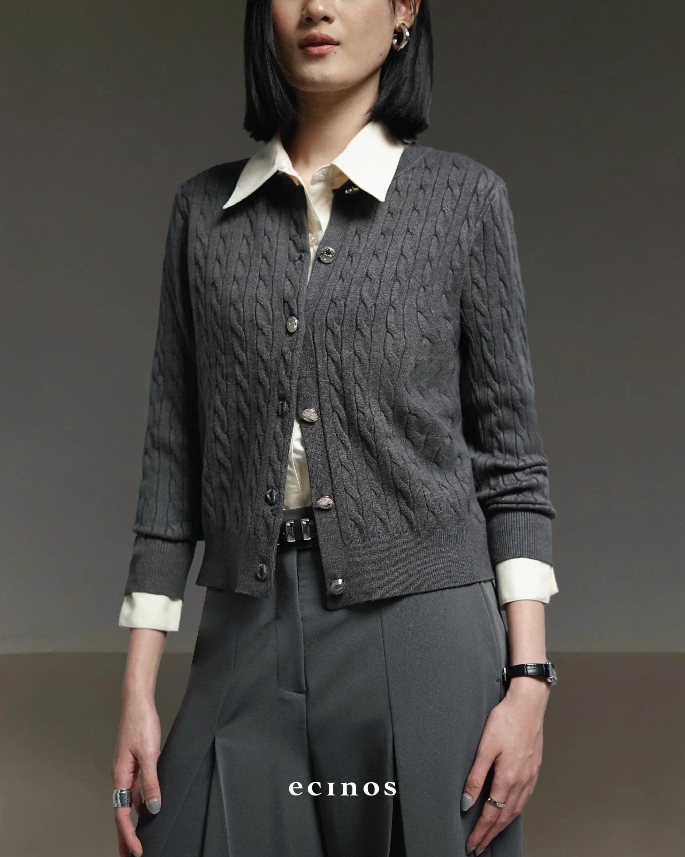 ECINOS - Celie Cable Knit Cardigan - Image 14