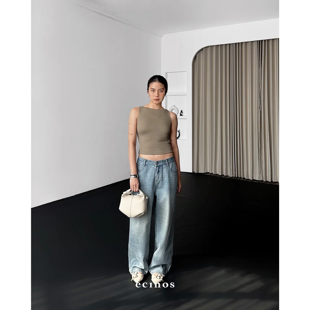 ECINOS - CORE Fitted Boatneck Tencel Top - Image 7