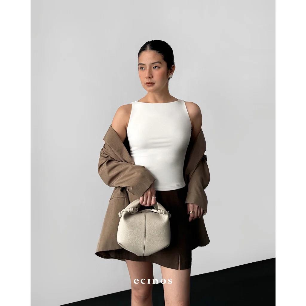 ECINOS - CORE Fitted Boatneck Tencel Top - Image 8