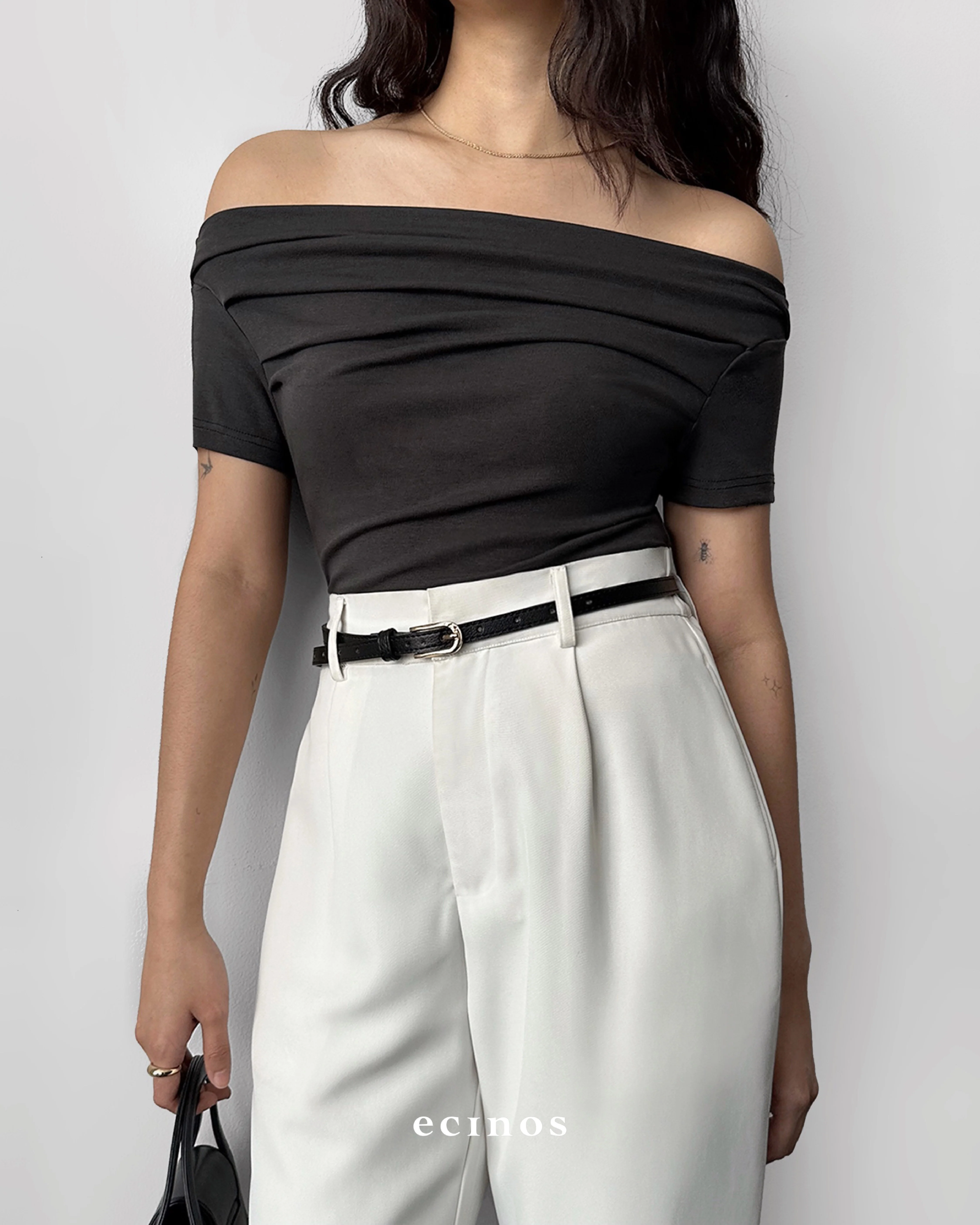 ECINOS - CORE Fitted Off Shoulder Tencel Top - Image 12