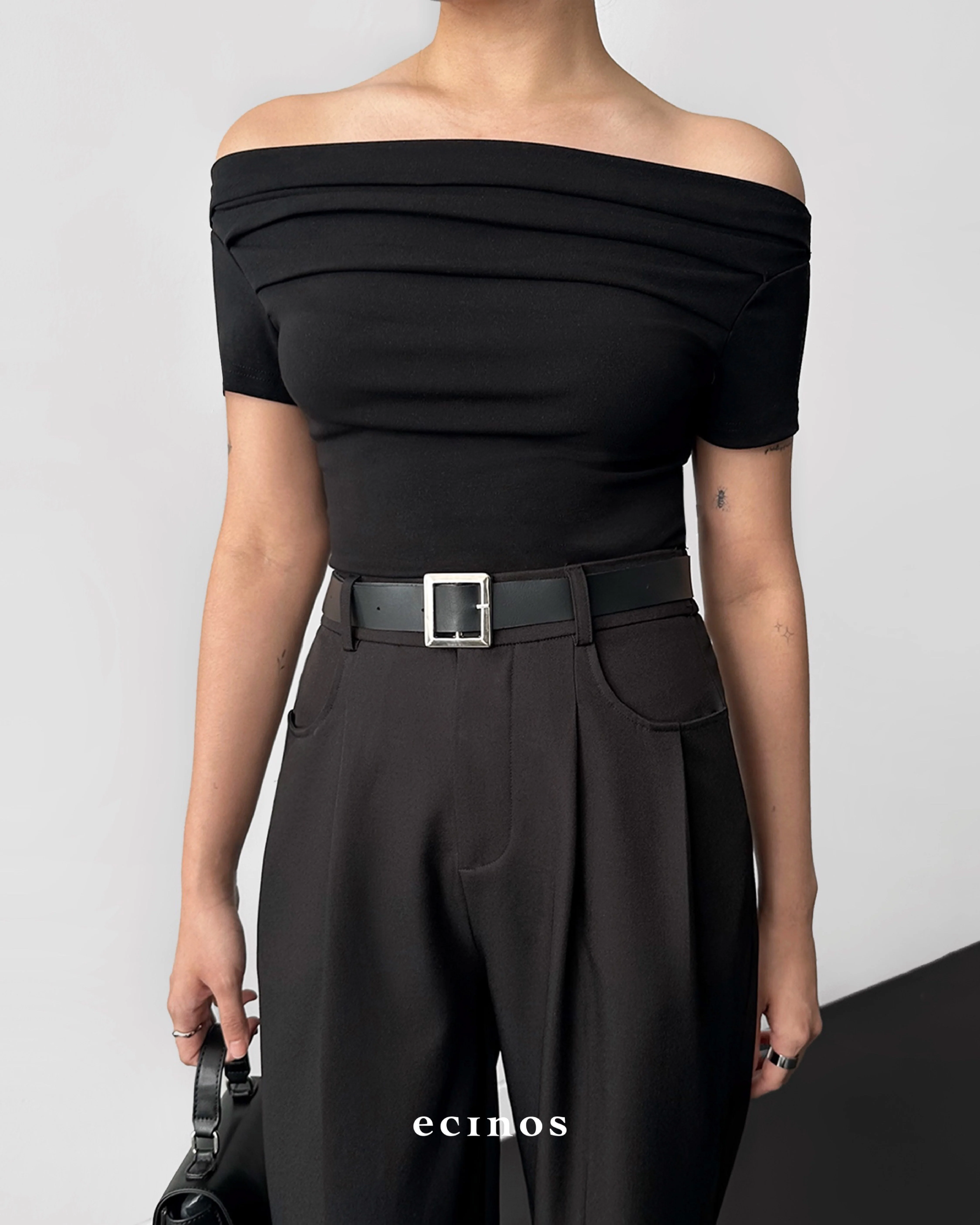 ECINOS - CORE Fitted Off Shoulder Tencel Top - Image 15