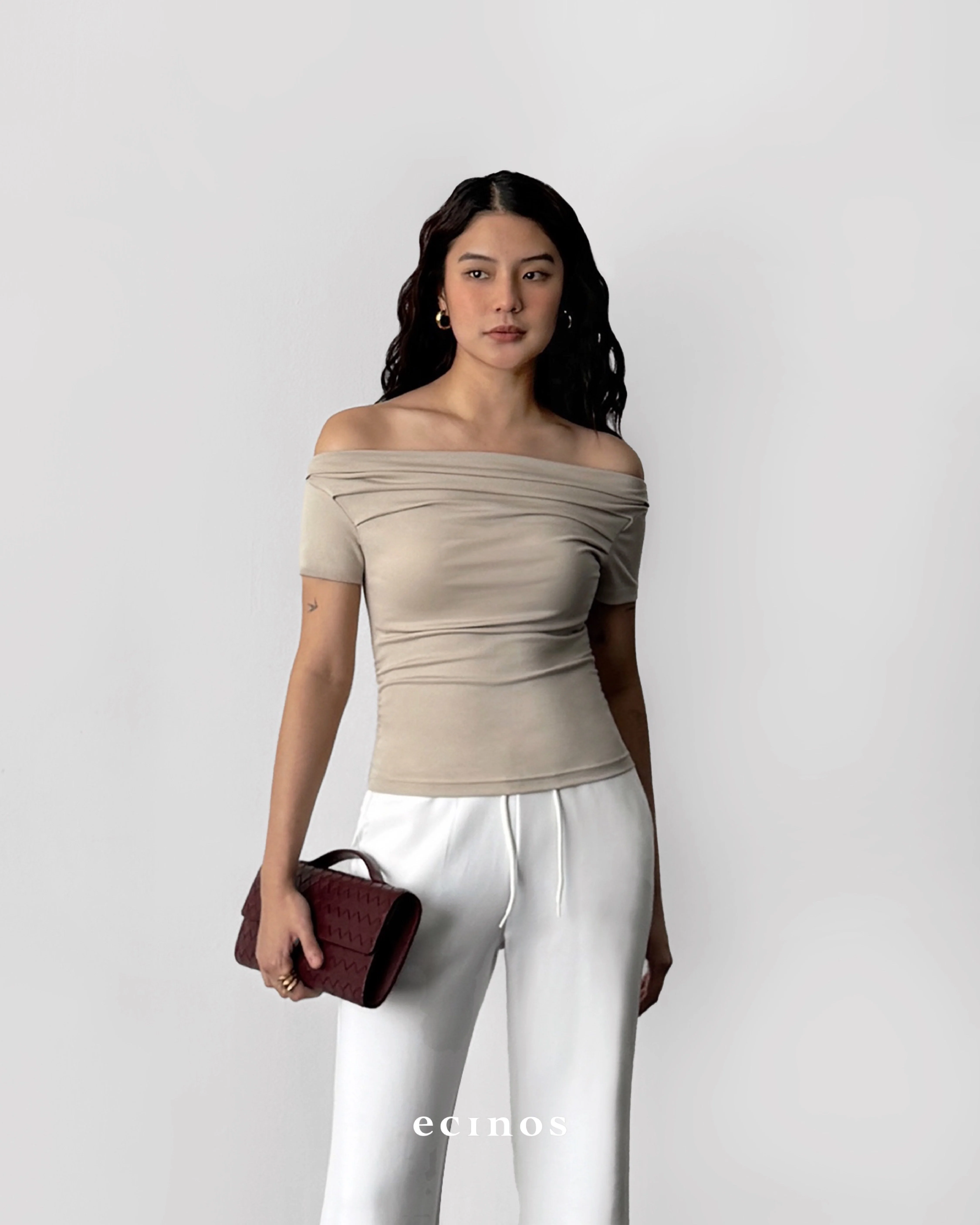 ECINOS - CORE Fitted Off Shoulder Tencel Top - Image 16