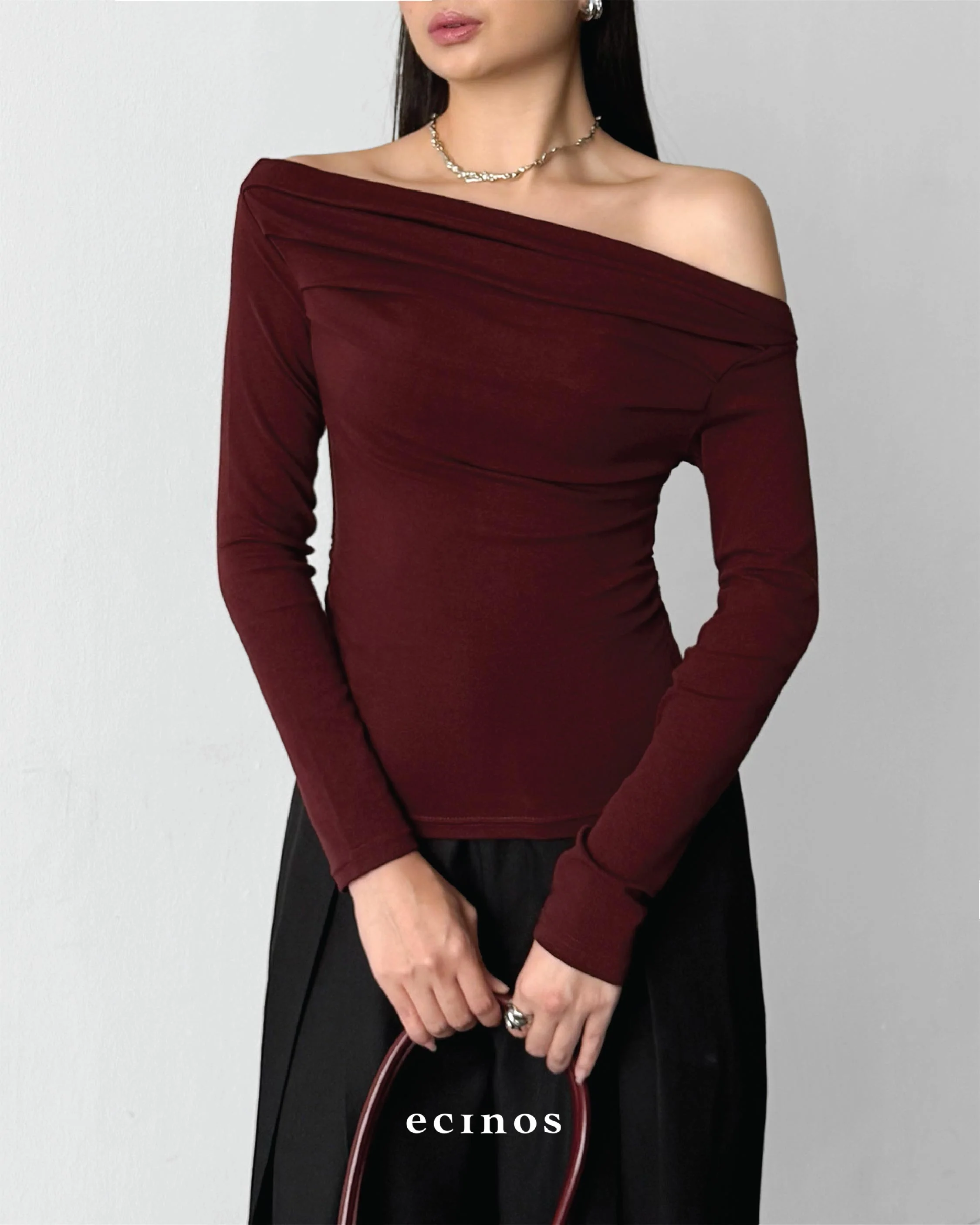 ECINOS - CORE Fitted Off Shoulder Tencel Top - Image 18