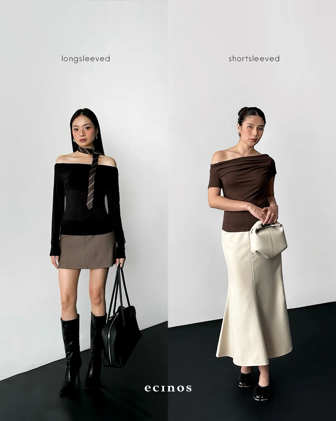 ECINOS - CORE Fitted Off Shoulder Tencel Top - Image 3