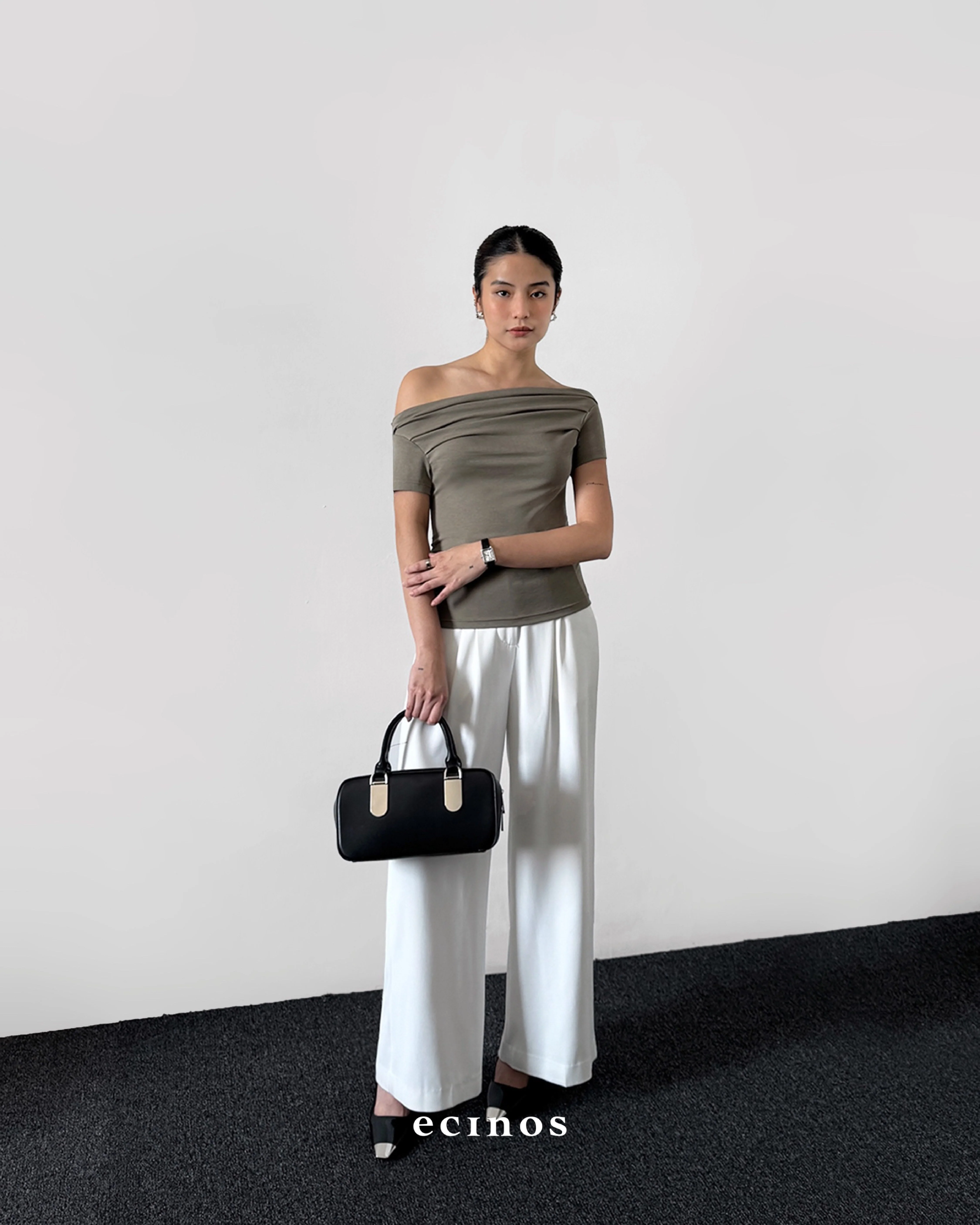 ECINOS - CORE Fitted Off Shoulder Tencel Top - Image 7