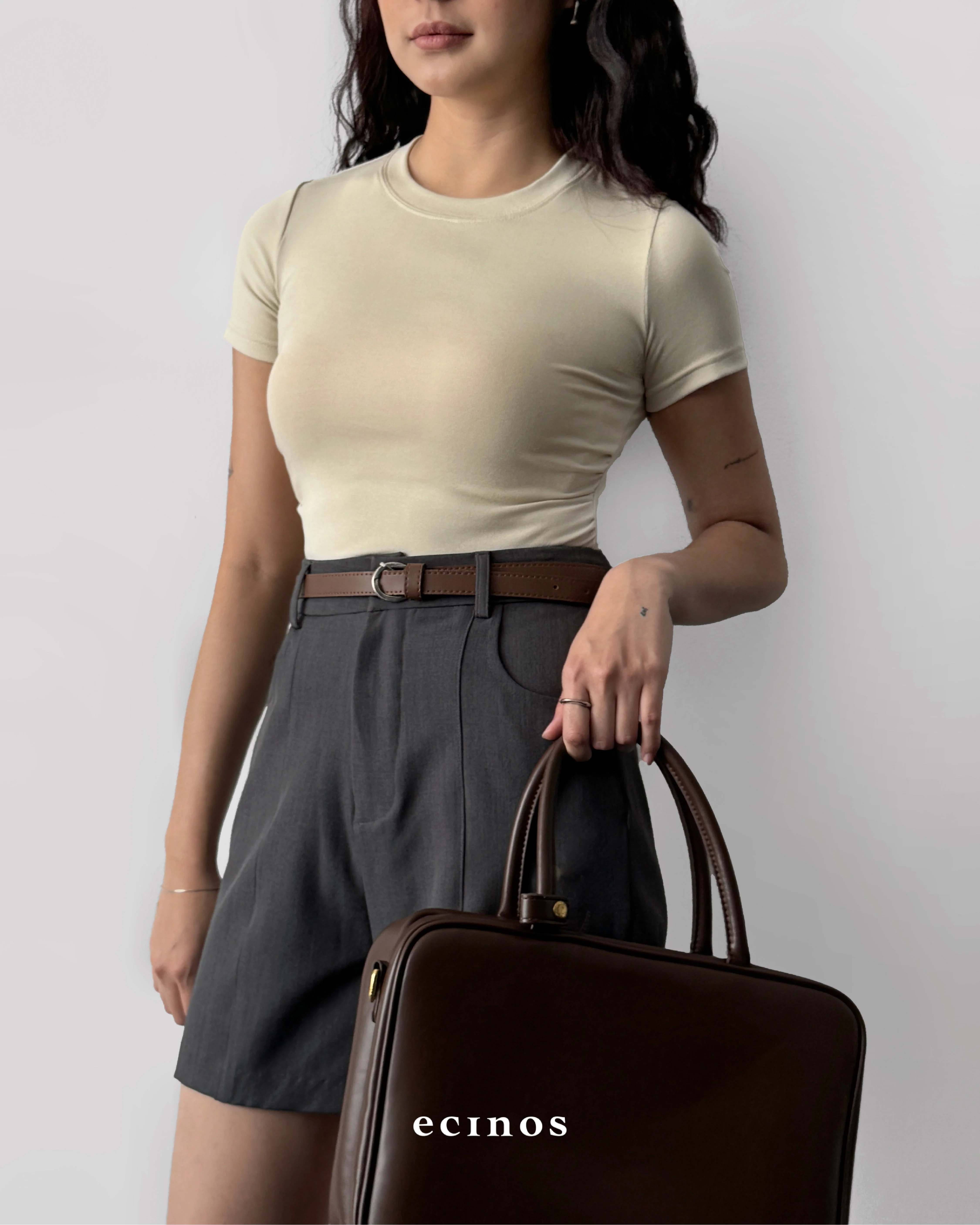 ECINOS - CORE Fitted Tencel T-shirt (Cropped) - Image 11