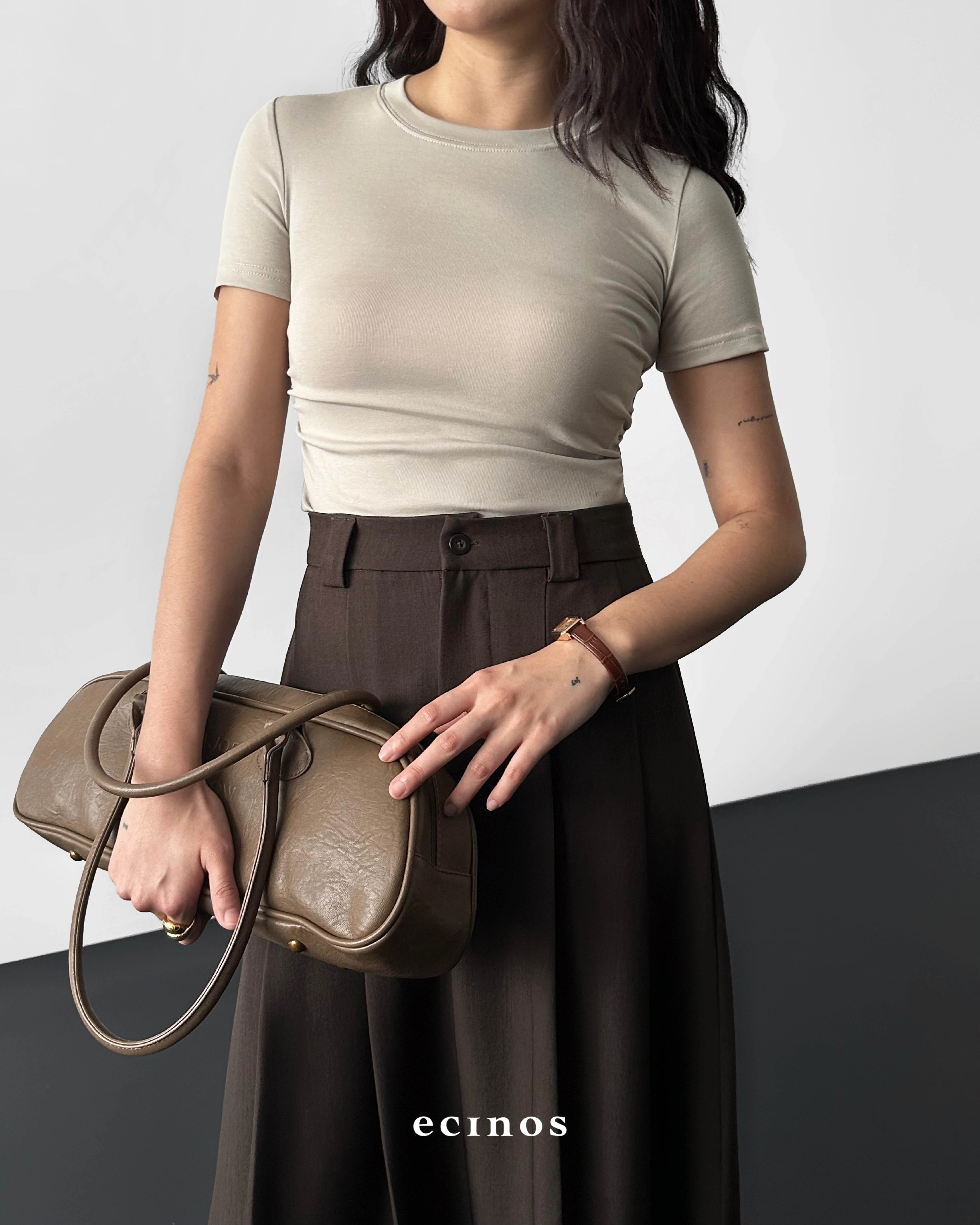 ECINOS - CORE Fitted Tencel T-shirt (Cropped) - Image 14