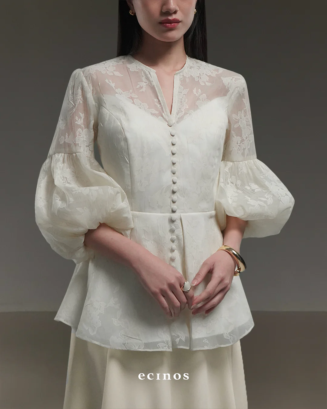 ECINOS - Jasmine Peplum Couture Blouse - Image 10