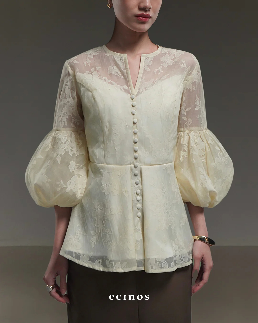 ECINOS - Jasmine Peplum Couture Blouse - Image 11