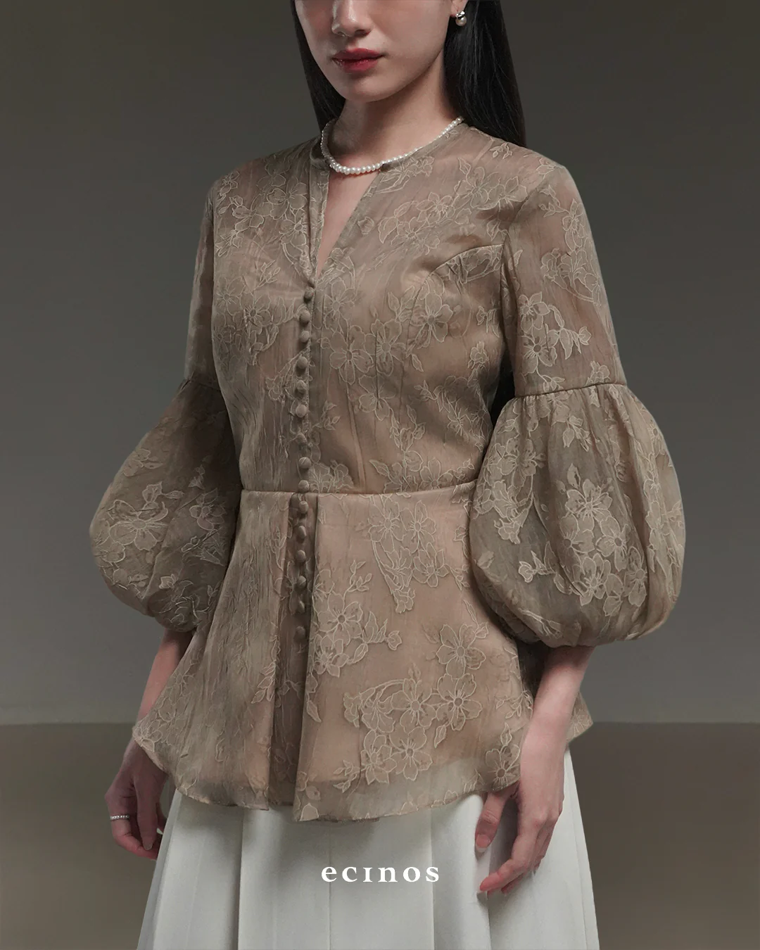 ECINOS - Jasmine Peplum Couture Blouse - Image 12