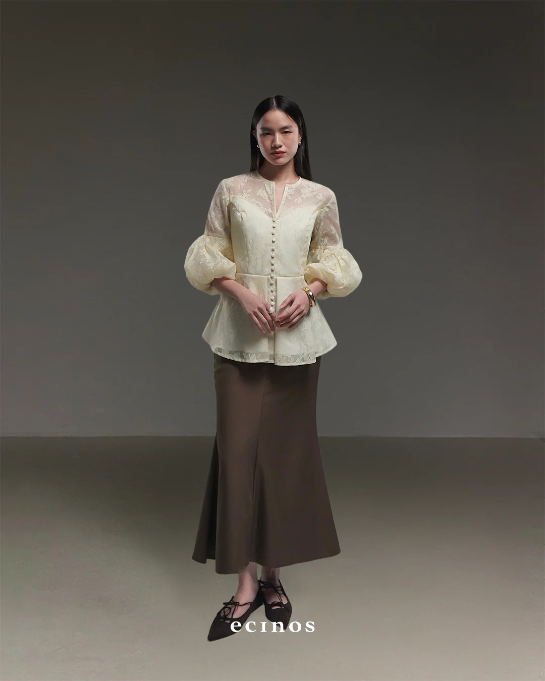 ECINOS - Jasmine Peplum Couture Blouse - Image 8