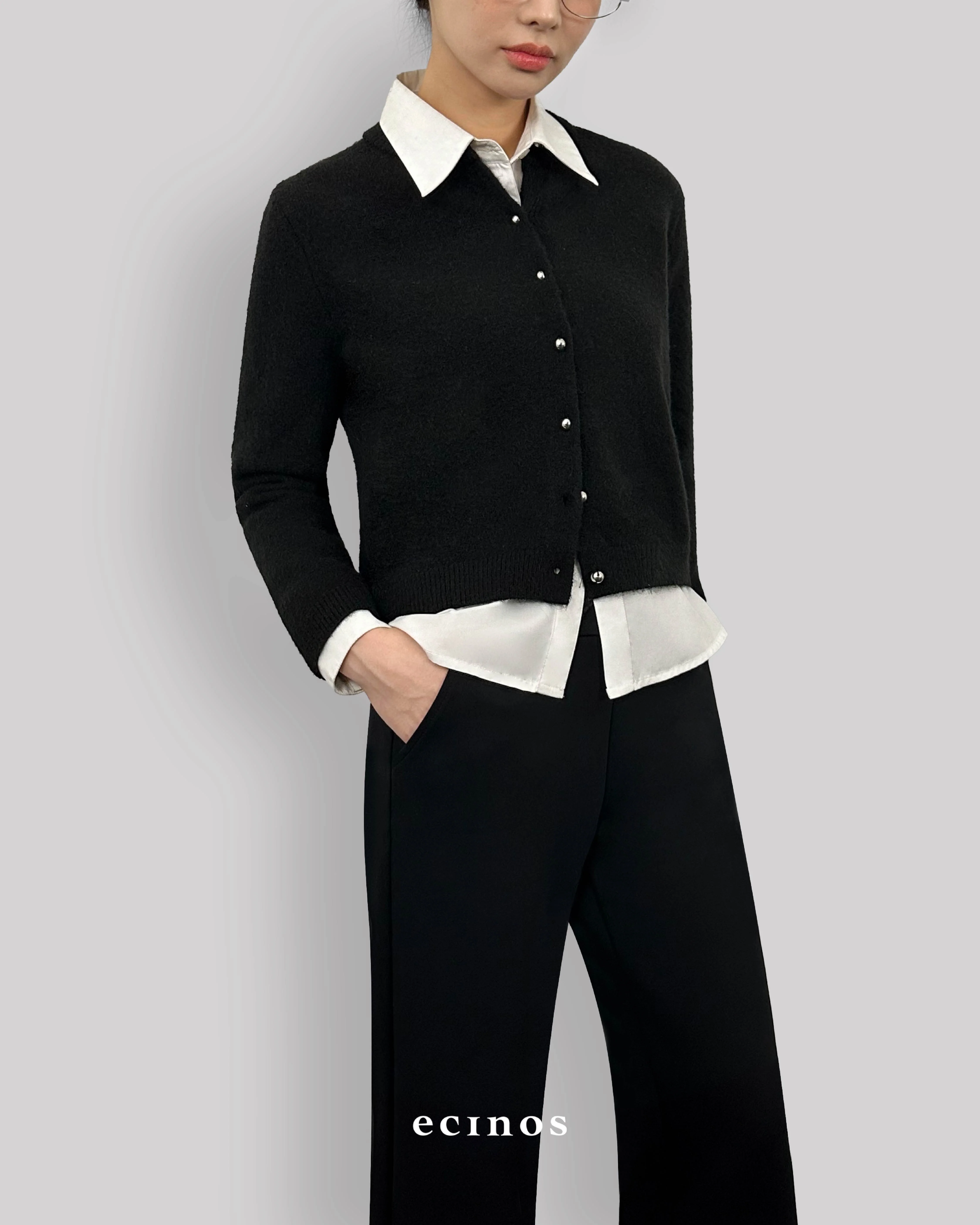 ECINOS - Jennie Hairy Wool Knitted Cardigan - Image 10