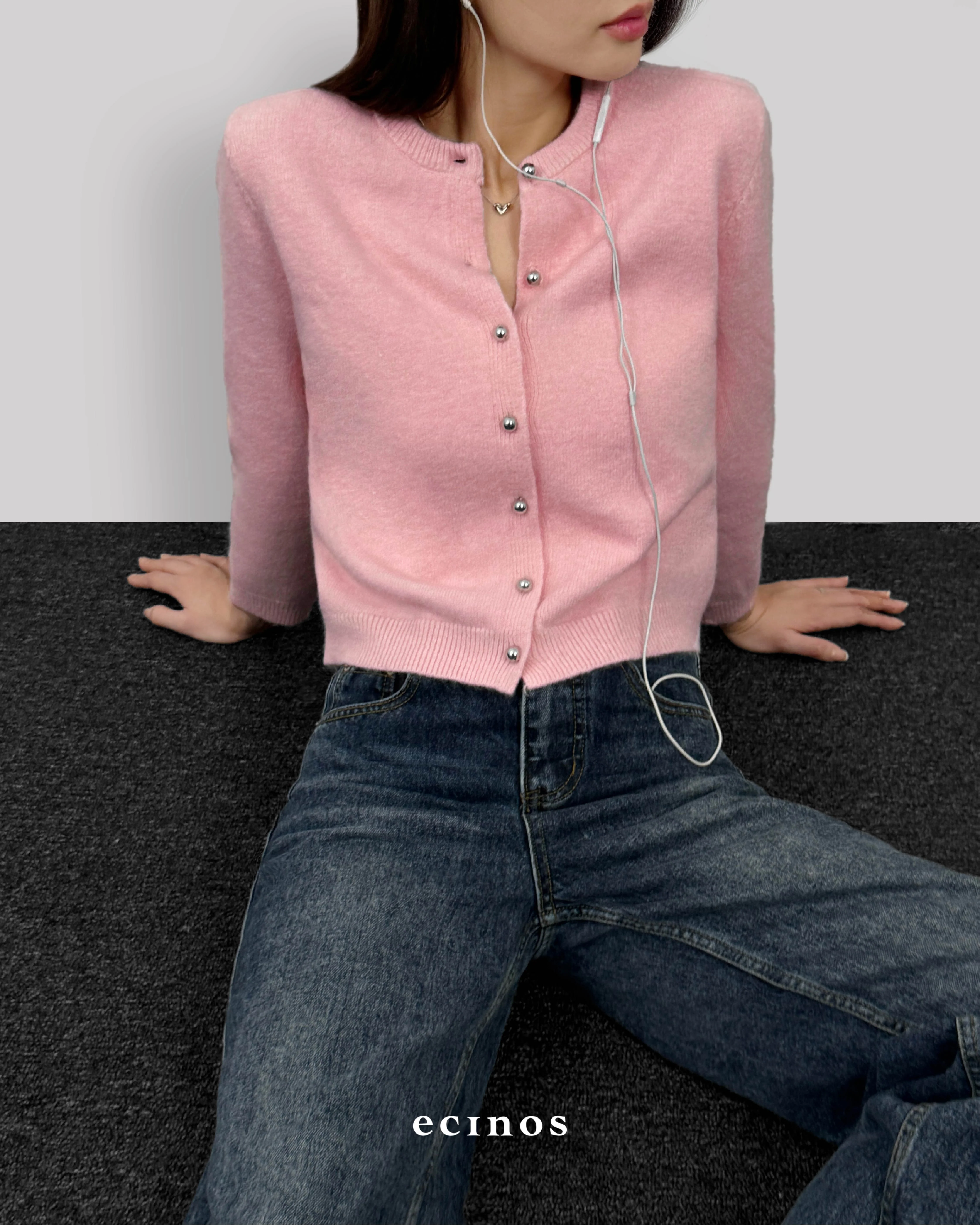 ECINOS - Jennie Hairy Wool Knitted Cardigan - Image 11