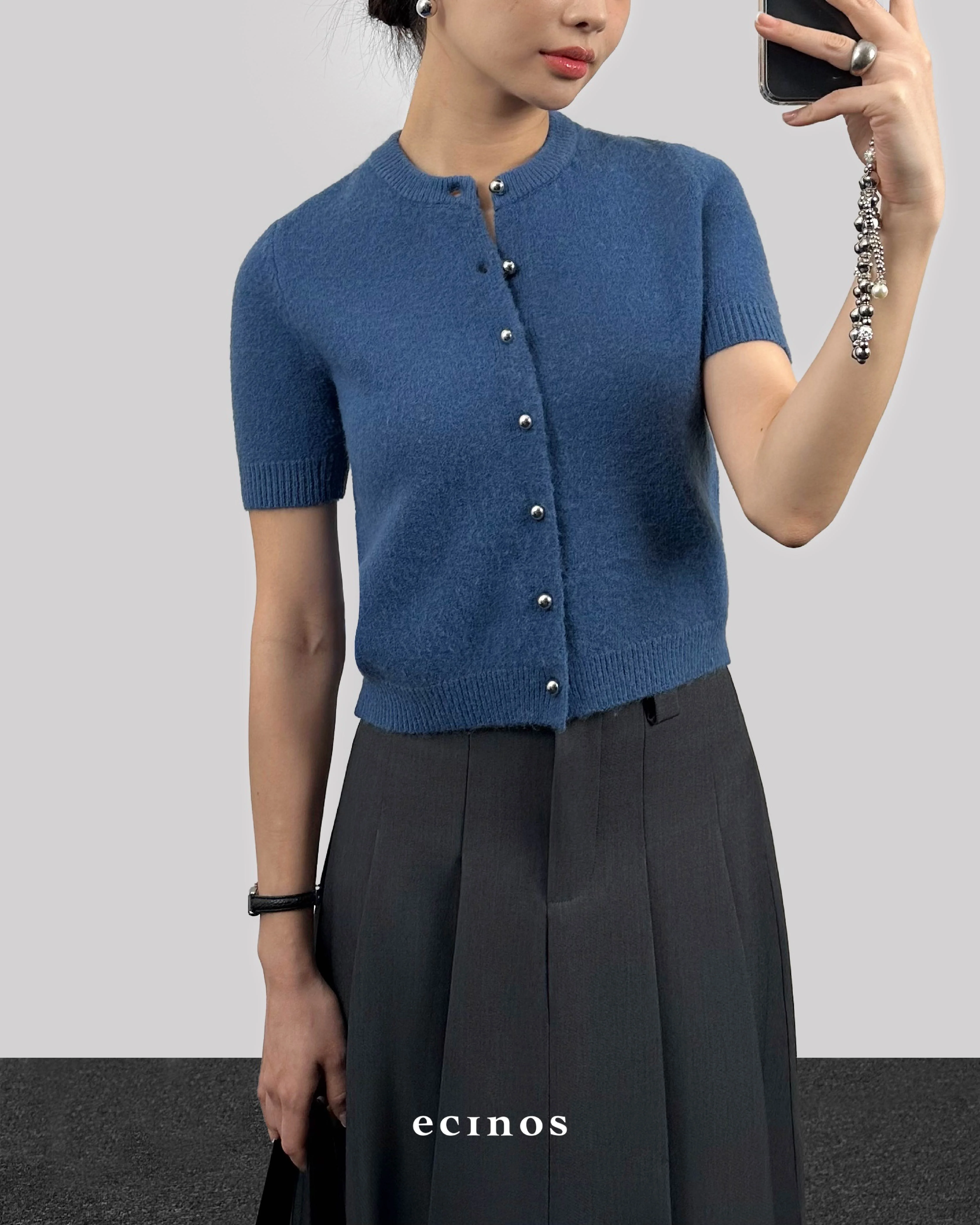 ECINOS - Jennie Hairy Wool Knitted Cardigan - Image 13