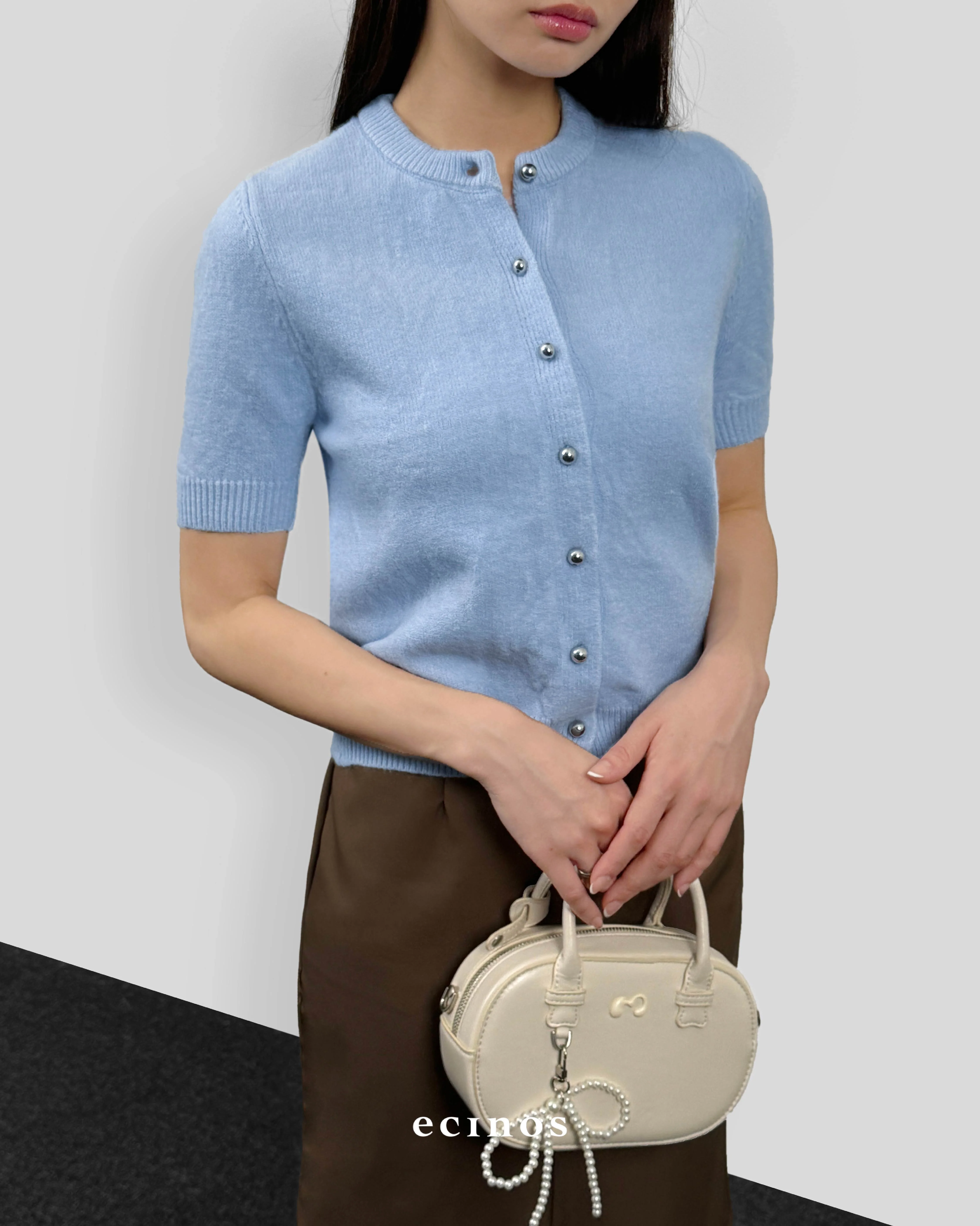 ECINOS - Jennie Hairy Wool Knitted Cardigan - Image 14