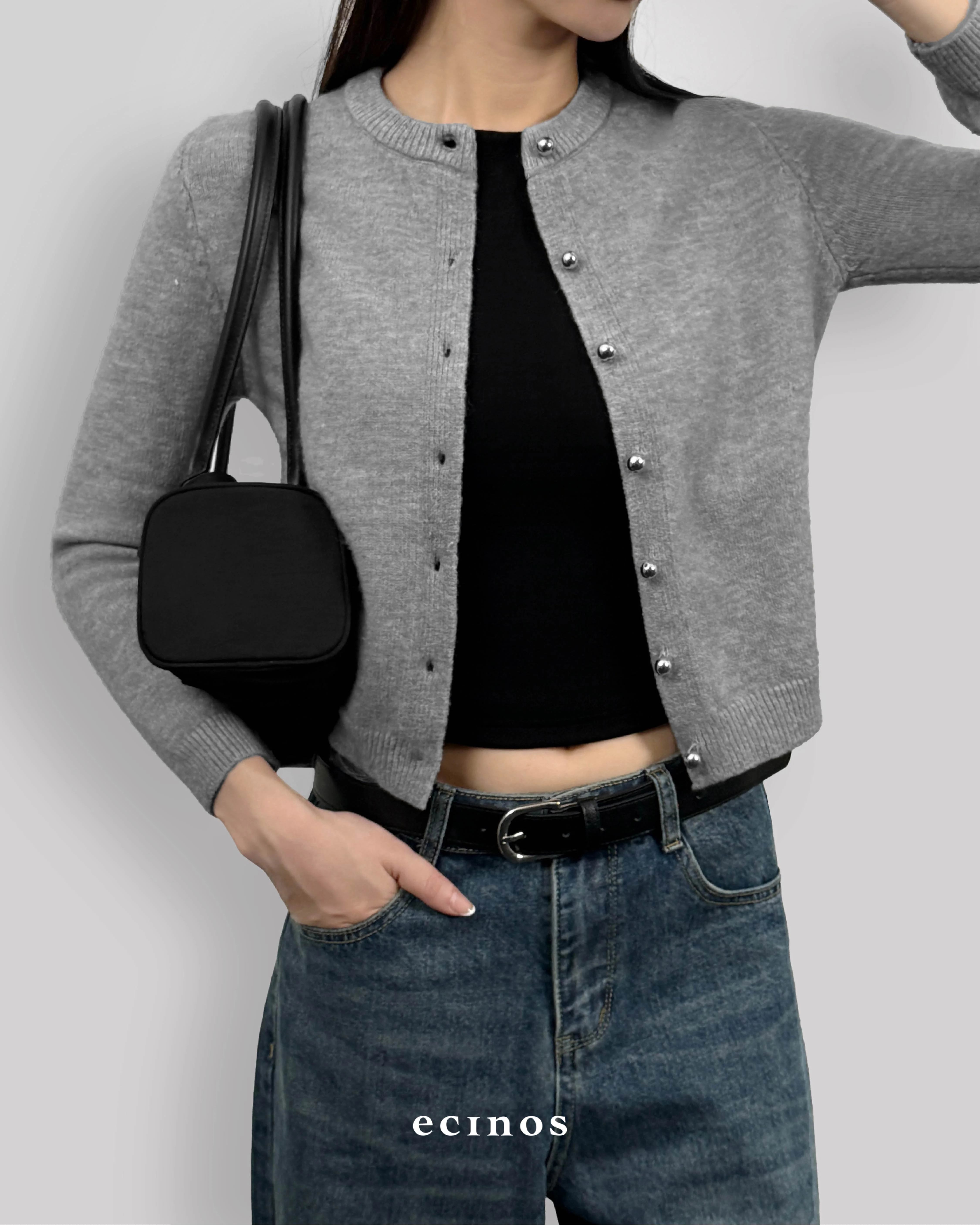 ECINOS - Jennie Hairy Wool Knitted Cardigan - Image 15