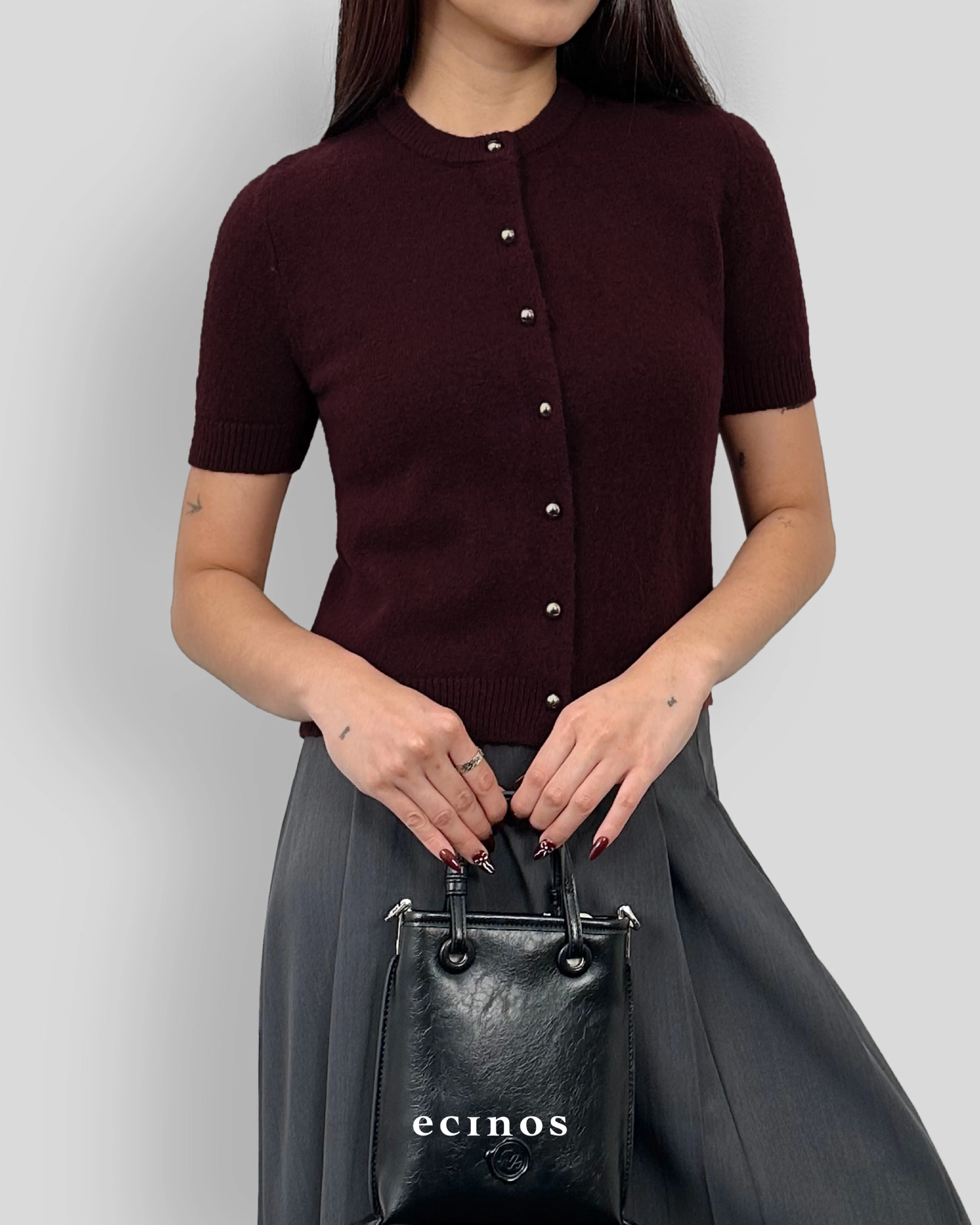 ECINOS - Jennie Hairy Wool Knitted Cardigan - Image 18