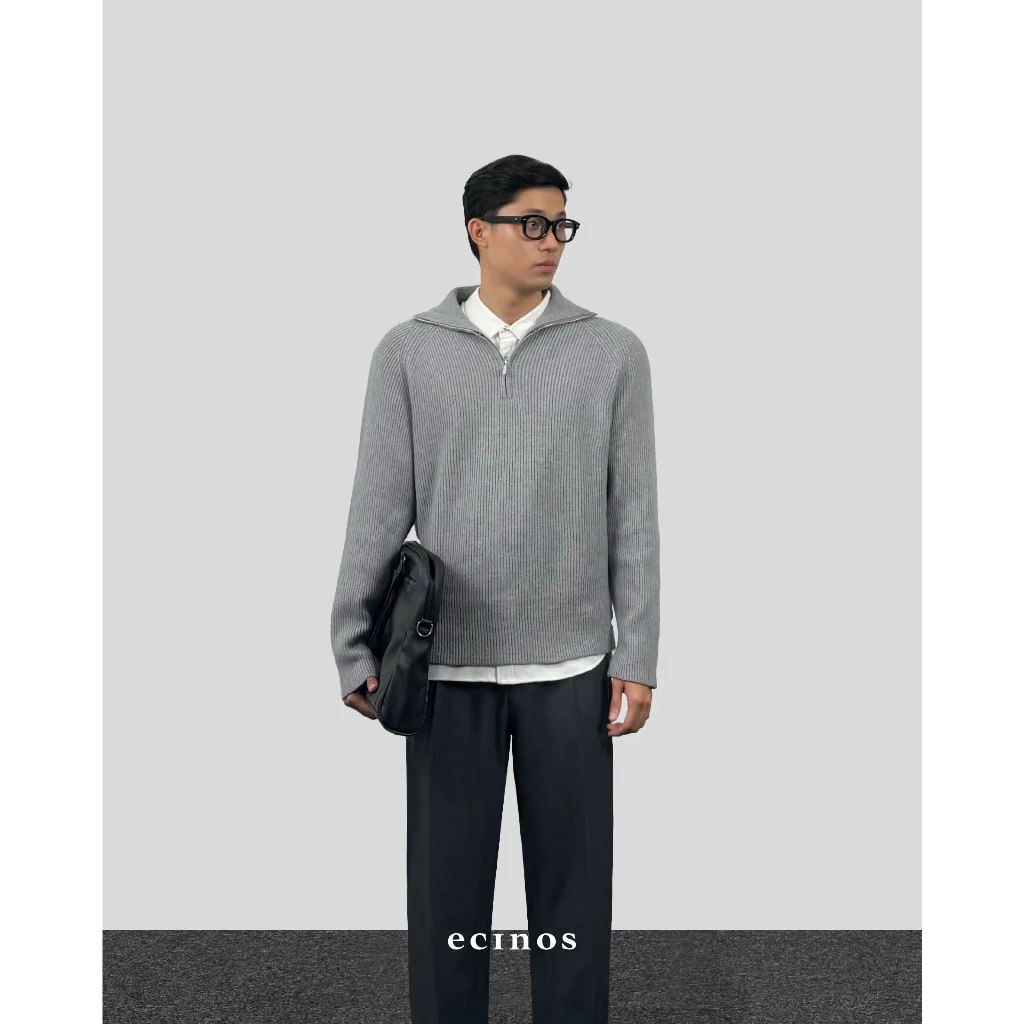 ECINOS Man - Knitted Half Zip Sweater (Man Version) - Image 8