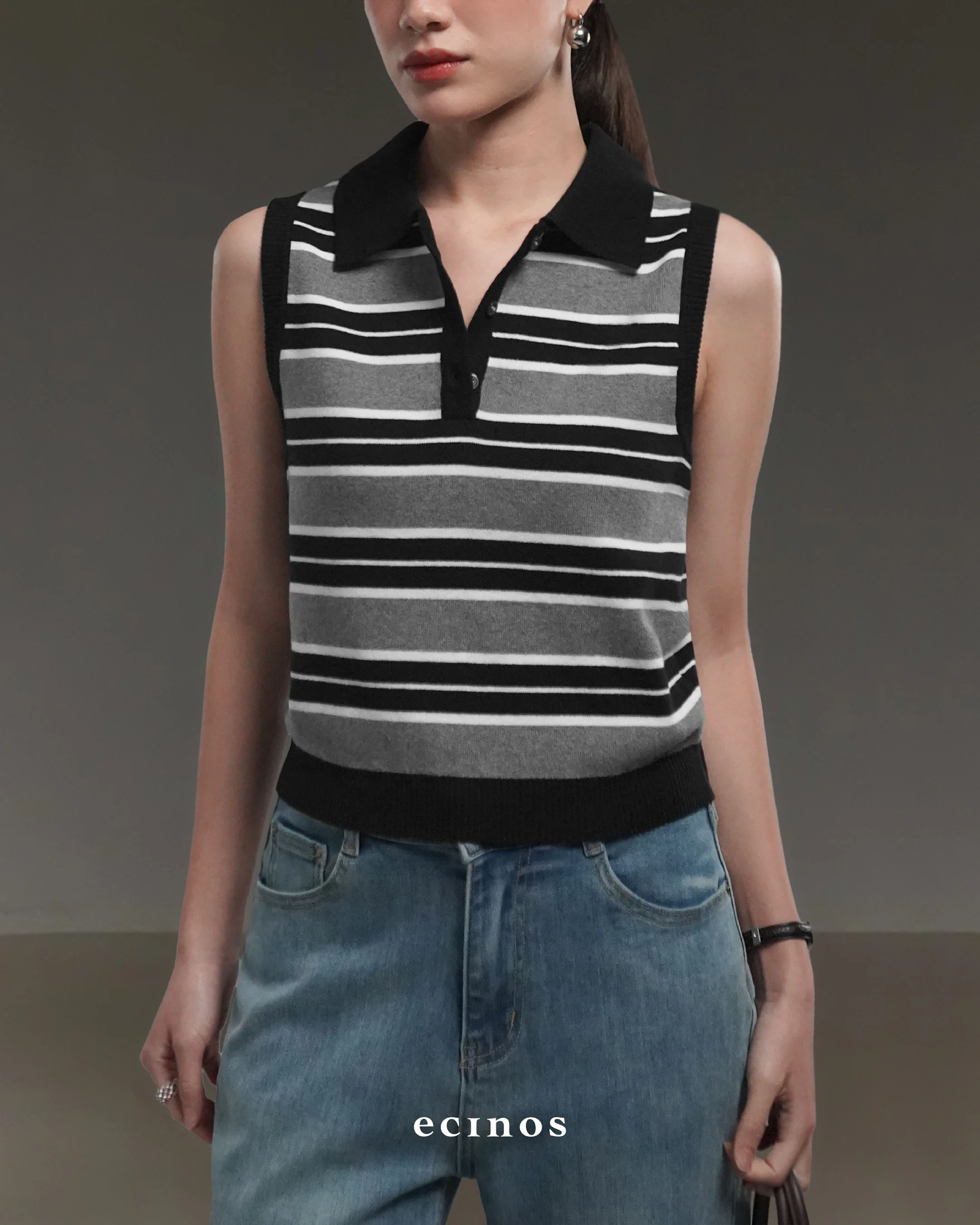 ECINOS - Ollie Knitted Polo Vest - Image 10