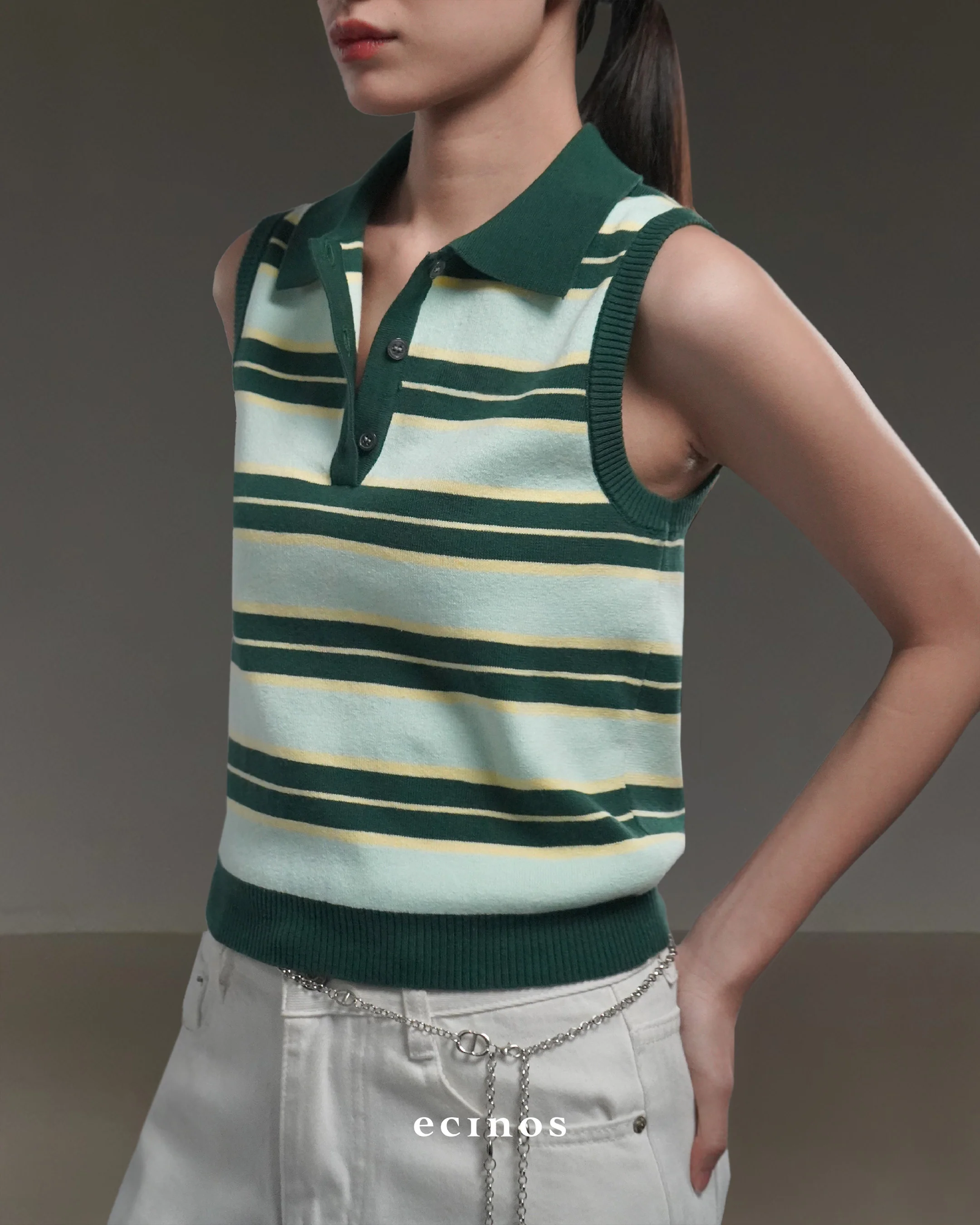 ECINOS - Ollie Knitted Polo Vest - Image 12