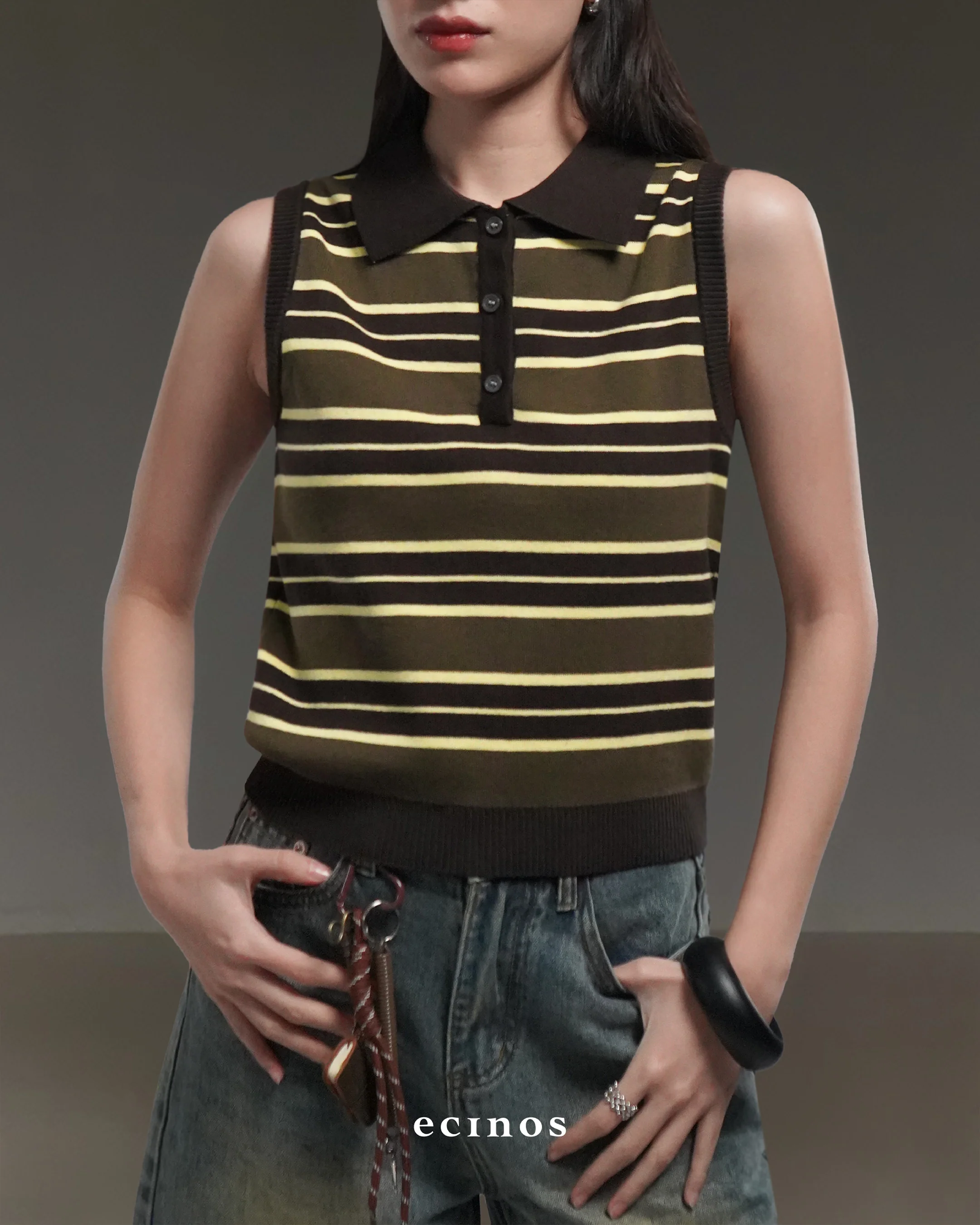ECINOS - Ollie Knitted Polo Vest - Image 13