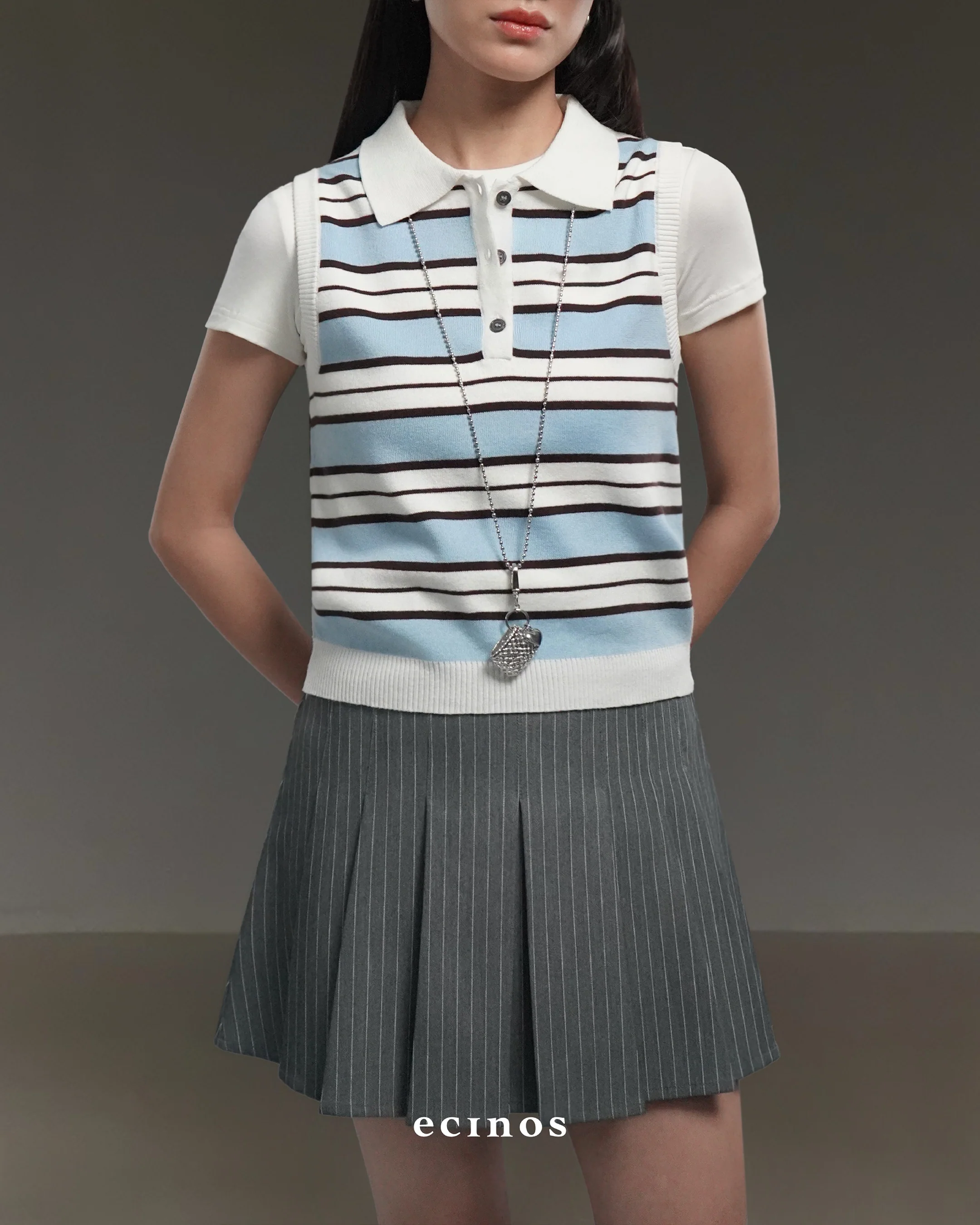 ECINOS - Ollie Knitted Polo Vest - Image 14