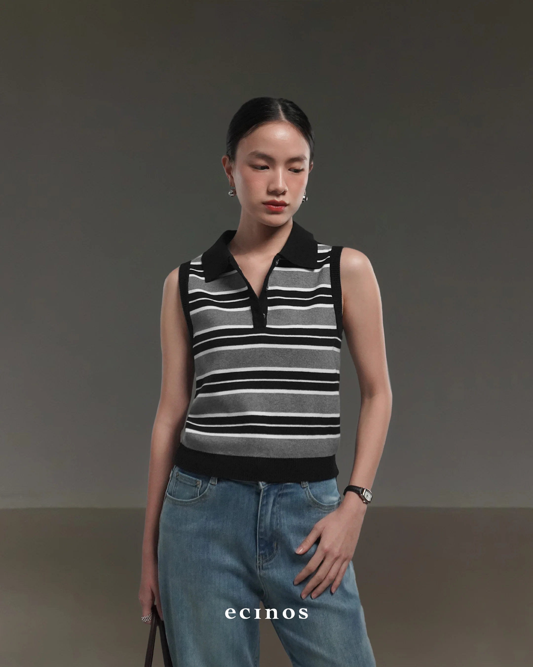 ECINOS - Ollie Knitted Polo Vest - Image 7