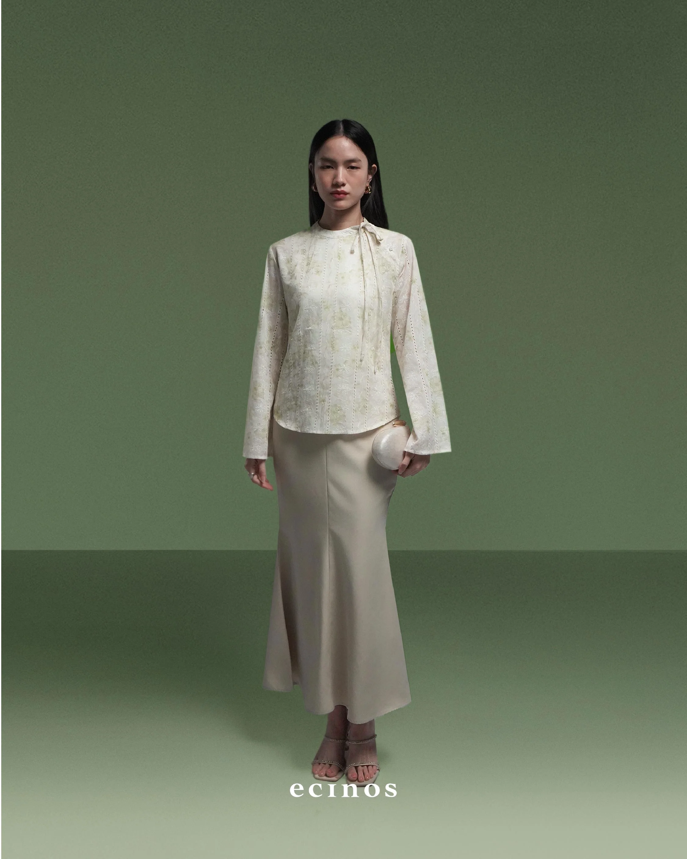 ECINOS - Peony Tie Neck Blouse - Image 7